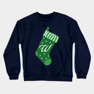 Christmas Stocking with Letter W Crewneck Sweatshirt